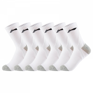 Набор из 3 пар носков LiNing Crew Socks Unisex., белый 6 pack