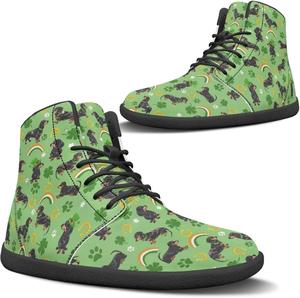 Женские модные кроссовки на шнуровке с высокой посадкой, стильные для бега и повседневной носки Pugasmiru, St. Patrick'S Day Rainbow Dachshund Pattern