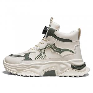 PNKE Высокие массивные кроссовки мужские бежево-зеленые всесезонные, цвет Beige Green (All-Season)