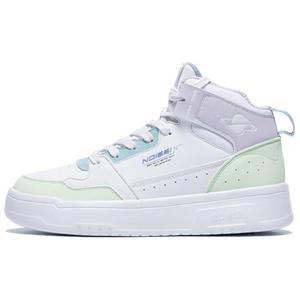 QIAODAN Теплые высокие кроссовки для скейтбординга Coverage, женские, белые, зеленые