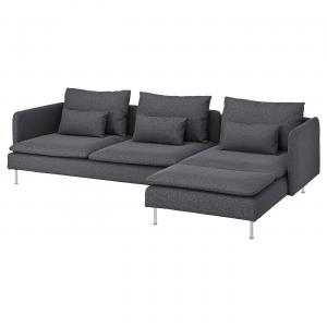 4-местный диван SÖDERHAMN IKEA, цвет gunnared medium grey