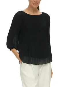 S.Oliver BLACK LABEL плиссированная блузка с полупрозрачными длинными рукавами, черный