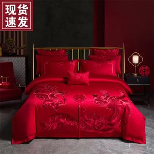 Luolai Home Комплект постельного белья из 8 предметов (простыня 200 см), цвет Fu Rui Cheng Xiang Red, 100% хлопок