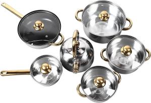 Набор посуды Fockety, 12 предметов, золотой
