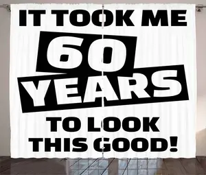 Штора ABAKUHAUS в черно-белом деревенском стиле с надписью Вечеринка, присборенная штора из тесьмы для спальни с петлями и крючками, 280 x 245 см, черно-белая Abakuhaus