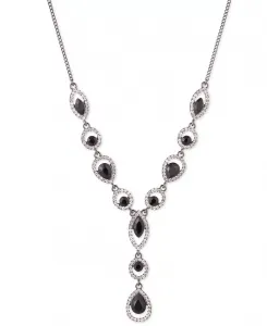 Ожерелье с родиевым изумрудом серебристого тона Givenchy, black