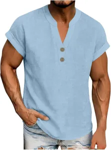 Мужская футболка с коротким рукавом и V-образным вырезом