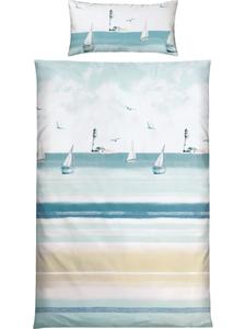 Постельное белье Renforcé в сине-бежевом цвете REDBEST, 135x200 см + 40x80 см