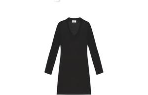 Женское черное платье с длинными рукавами BALLY