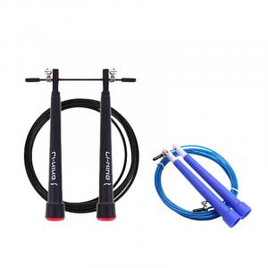 Скакалка для скоростных тренировок материал троса pvc стальной трос, материал рукоятки pvc для учеников LINING, черный