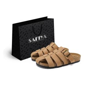 SAFIYA Женские тапочки с закрытым носком цвета хаки, цвет Khaki