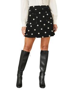 Женская вельветовая мини-юбка "Маргаритка" Yumi, Black