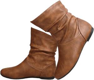 Женские ботинки DINTAHA с плоской подошвой и низким каблуком, свободные ботильоны на осень, Brown