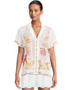 Рубашка Johnny Was Piper Applique Shirt, цвет Natural