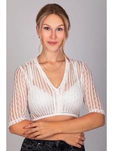 Блузка дирндль Anna Creme белого цвета Edelnice