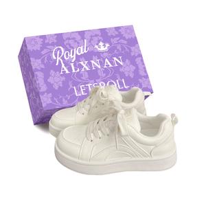 Alxnan Женские повседневные кеды низкие голубые и экрю с коробкой, цвет Ecru+Box