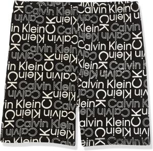 Велосипедные шорты Calvin Klein для девочек, мягкие и эластичные, с плоским поясом и облегающей посадкой, Black Logo Toss