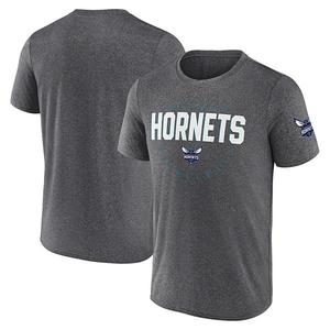 Мужская футболка для тренировок heather charcoal charlotte hornets block Unbranded
