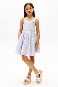 Хлопковое платье дети Tommy Hilfiger, синий