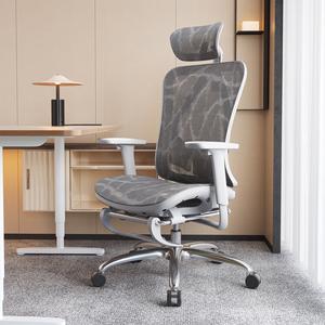 Кресло SIHOO M57C Second Generation - Linkage Armrest [Gray Mesh + Footrest]