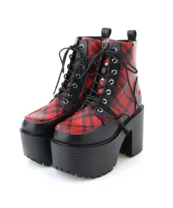 Ботинки на платформе со шнуровкой Yosuke Usa, цвет Black Red