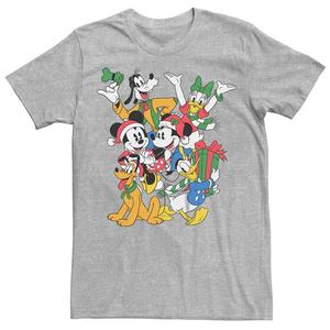 Мужская футболка Disney's Mickey Mouse And Friends Christmas Gathering Licensed Character, цвет Athletic Heather