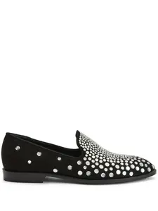 Лоферы Peghasus с кристаллами Giuseppe Zanotti, черный