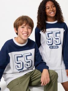 Хлопковая футболка AIRism с графикой, длинный рукав Uniqlo, 69 navy