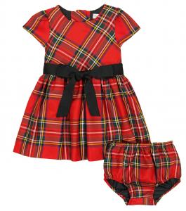 Детское клетчатое платье и панталончики Polo Ralph Lauren Kids, Red Black Multi