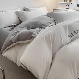 Antarctic Комплект постельного белья из 7 предметов (4 предмета + одеяло 3 кг + 2 наволочки), размер 150/180 см, цвет молочно-белый и светло-серый