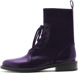 Женские эластичные ботильоны YDN с круглым носком, плоской подошвой и завязками, удобные для прогулок на улице, противоскользящие, размеры 4-15 US, Purple