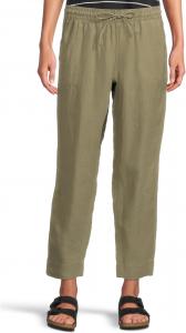 Джинсы L.L.Bean Women's Premium Linen Breezy Pull-On Ankle Pants, Olive Gray