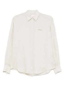 Льняная рубашка MC2 Saint Barth, нейтральный