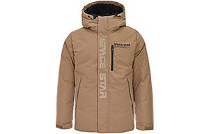 361° Пуховик мужской осенний wheat с капюшоном Moderate