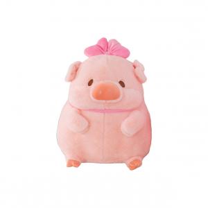 Click Плюшевая кукла с бантом Piggy Pink, высота 32см/42см