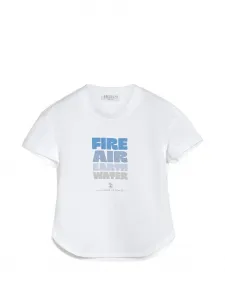 Футболка из хлопкового джерси с принтом Brunello Cucinelli Kids, белый