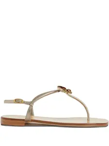 Сандалии из кожи Efrata, украшенные кристаллами Giuseppe Zanotti, серебряный