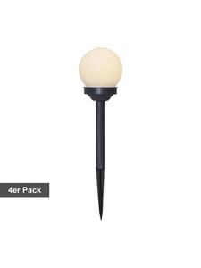 STAR Trading Солнечные садовые светильники «Глобус», комплект из 4 сферических светильников, белые, работают от заката до рассвета