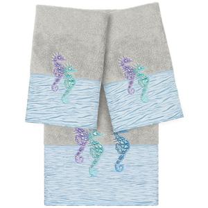 Linum Текстиль для дома Турецкий хлопок София Набор из 3 украшенных банных полотенец Linum Home Textiles, цвет Light Gray