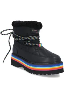 Стеганые сапоги с радужной подошвой Kurt Geiger London, черный