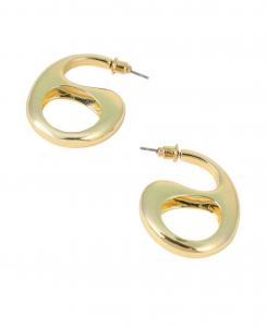 Женские серьги-кольца "Болт" со средним блеском - "Калифорнийское золото" SOHI, Gold