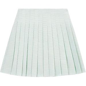 Юбка мини плиссированная с высокой талией Self-portrait, зеленый