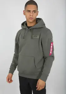 Толстовка с капюшоном Alpha Industries "BACK PRINT HOODY", оливковый