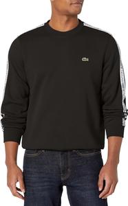 Мужская фланелевая толстовка Lacoste Classic Fit с логотипом и полосками, Noir