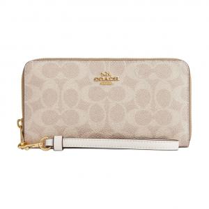 COACH Кошелек из покрытого холста для женщин Sand & Chalk