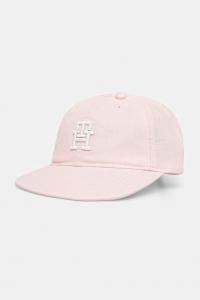Детская хлопковая кепка с козырьком Tommy Hilfiger, розовый