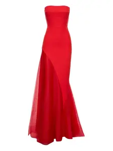 Платье без бретелек с вырезом «рыбий хвост» V:PM ATELIER, красный