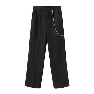 Брюки костюмные унисекс COLDSTONE, черные брюки с цепями