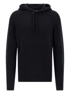 Вязаная толстовка с капюшоном Roberto Collina, черный