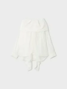 Атласная рубашка с открытыми плечами Miesrohe, цвет Wht[001]